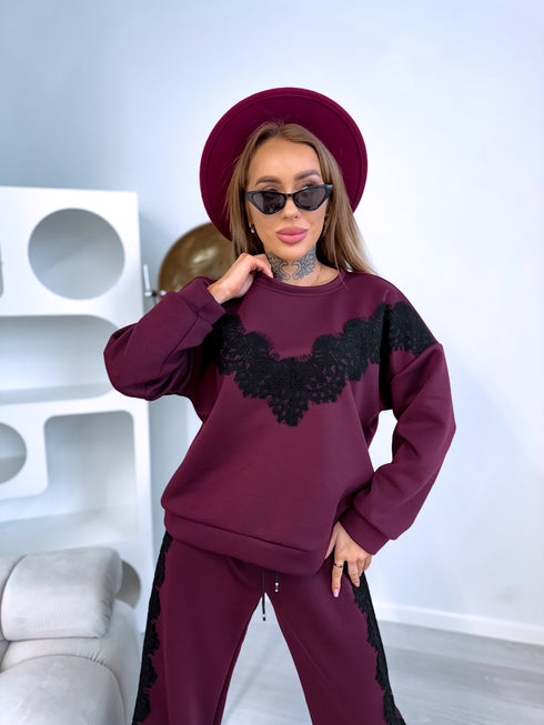 Komplektas "Lace Fairytale 24992" - BORDO