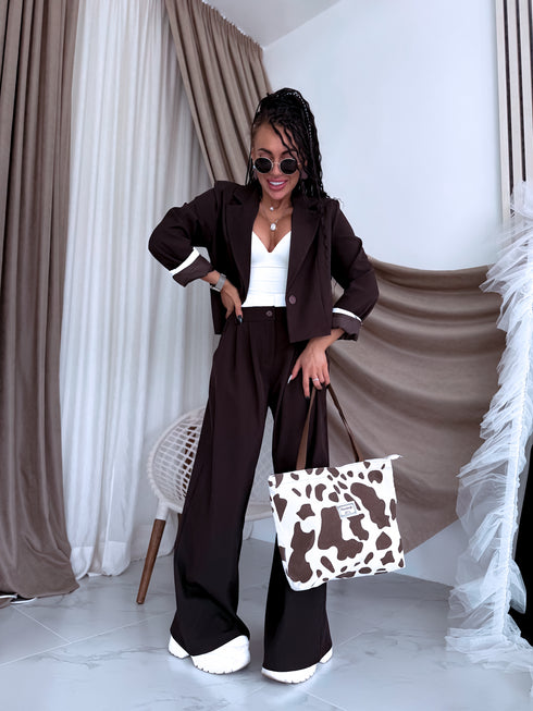 "MAJORY 74" komplekts - žakete + bikses - CHOCO