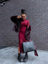Artificial fur coat "TRANSITION G6079" - burgundy