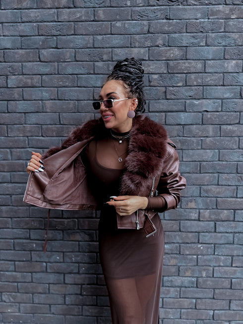 CHOCO jacket with choco fur "SAPPHIRE" CV2183