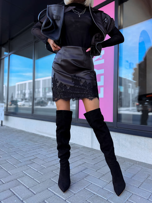 Faux Leather Skirt "LAST SUMMER 8518" - CHOCO PRE-ORDER