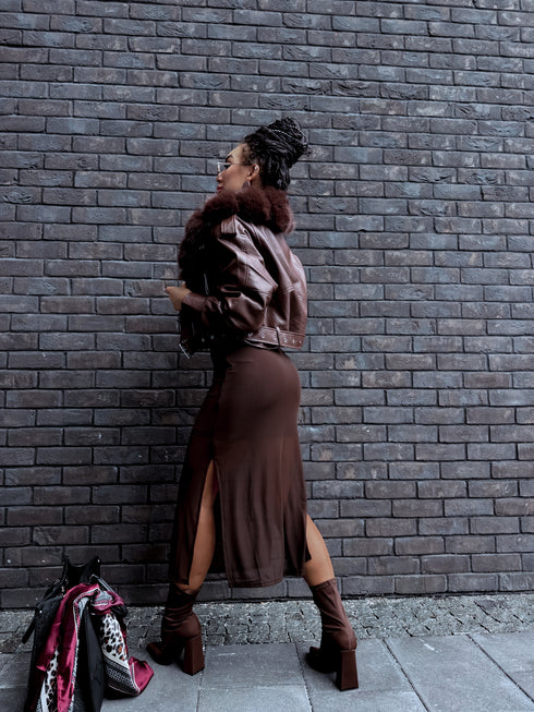 CHOCO jacket with choco fur "SAPPHIRE" CV2183