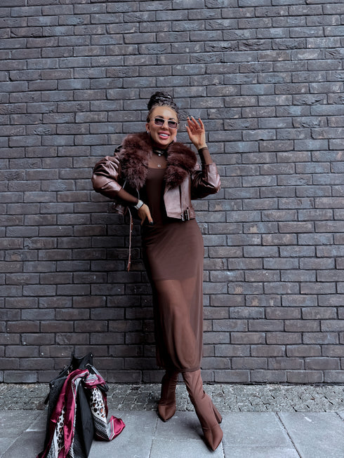 CHOCO jacket with choco fur "SAPPHIRE" CV2183