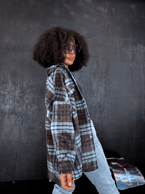 Plaid shirt "RAINY DAY" VMC58 - DARK BLUE