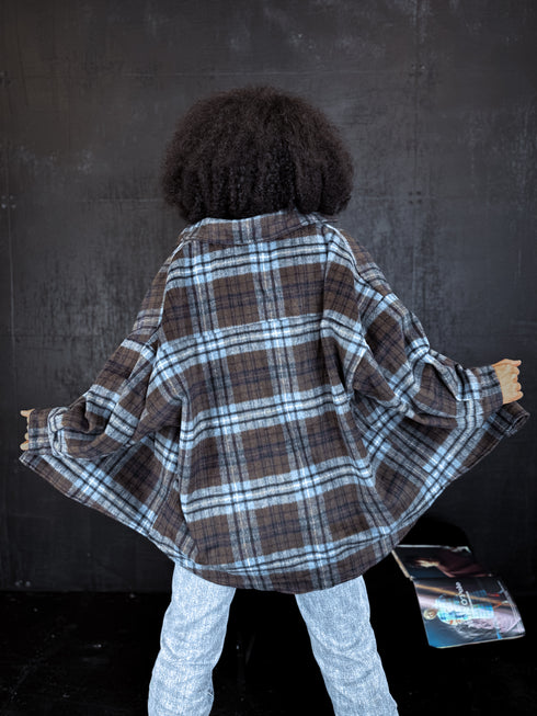 Plaid shirt "RAINY DAY" VMC58 - DARK BLUE