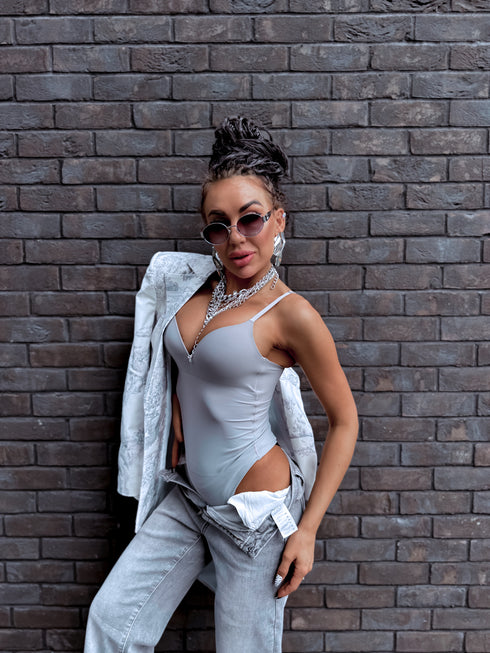 ELYNDI, string corrective bodysuit - gray