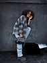Plaid shirt "RAINY DAY" VMC58 - DARK BLUE