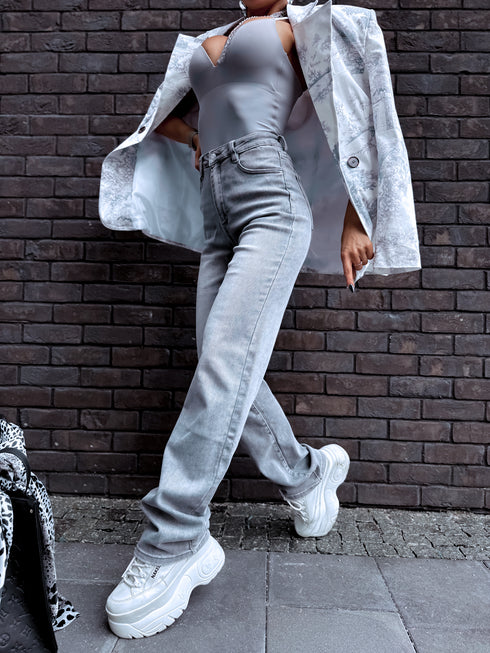 EXTRA LONG džinsai "EXTRA T6272-5" - šviesiai pilkos