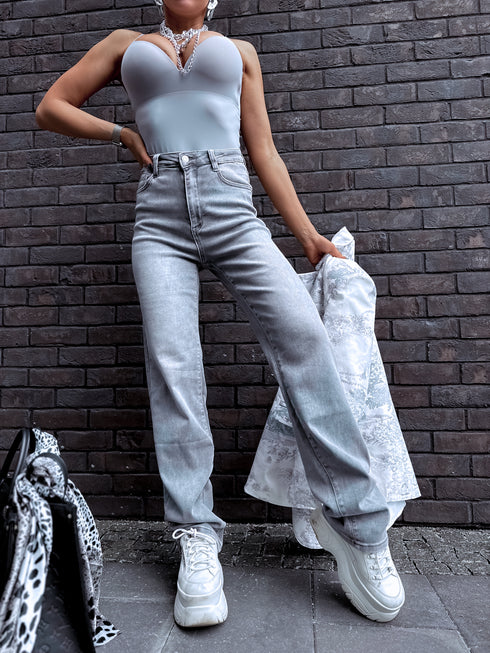 EXTRA LONG džinsai "EXTRA T6272-5" - šviesiai pilkos