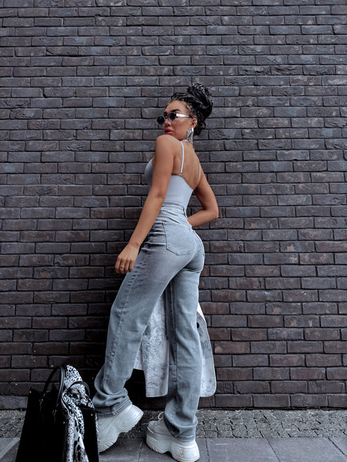 EXTRA LONG džinsai "EXTRA T6272-5" - šviesiai pilkos