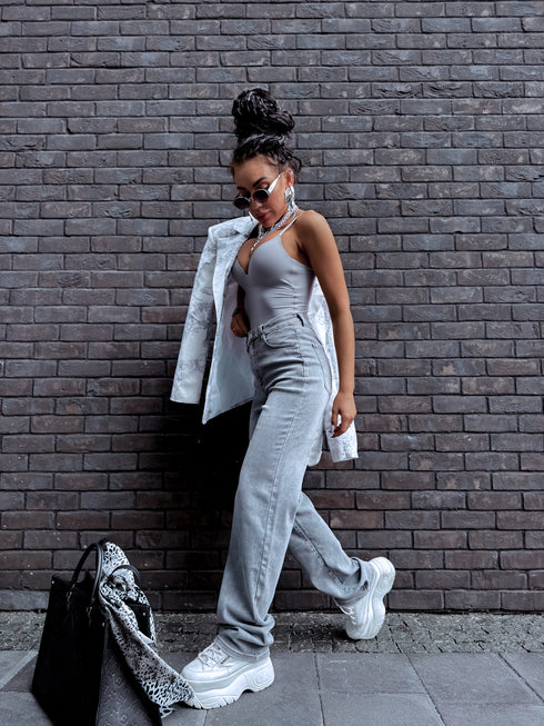 EXTRA LONG džinsai "EXTRA T6272-5" - šviesiai pilkos