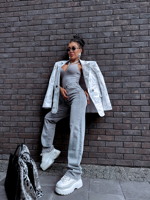 EXTRA LONG džinsai "EXTRA T6272-5" - šviesiai pilkos