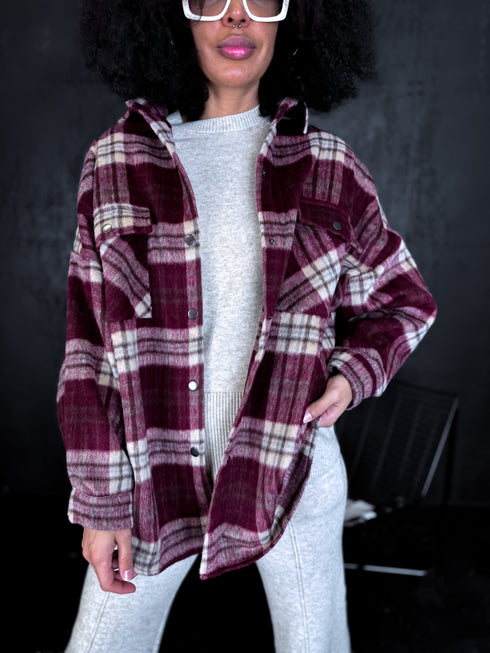 Plaid shirt "RAINY DAY" VMC58- BURGUNDY