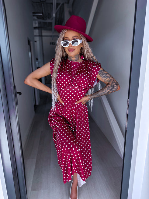DOTTED dress "TOO MUCH" 1367 - BORDEAUX