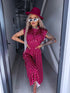 DOTTED dress "TOO MUCH" 1367 - BORDEAUX
