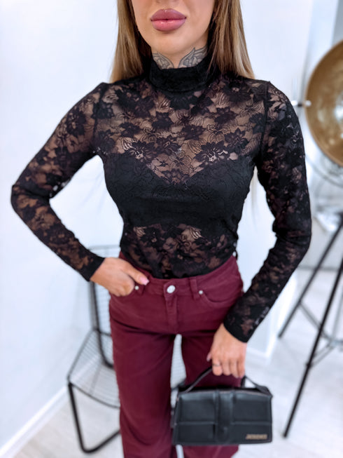 Эластичный топ "COLLECTION" HS10082 - ЧЕРНЫЙ