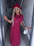 DOTTED dress "TOO MUCH" 1367 - BORDEAUX
