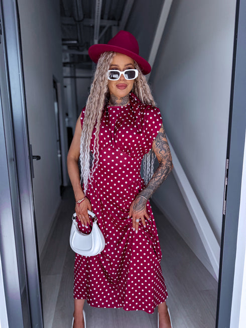DOTTED dress "TOO MUCH" 1367 - BORDEAUX