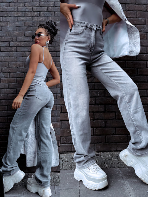 EXTRA LONG džinsai "EXTRA T6272-5" - šviesiai pilkos