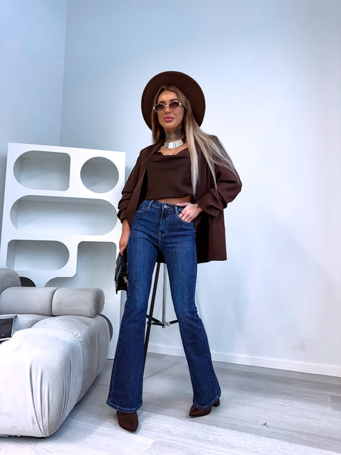 Džinsa bikses "NO CONTROL" HM6156-6 - TUMŠI ZILAS