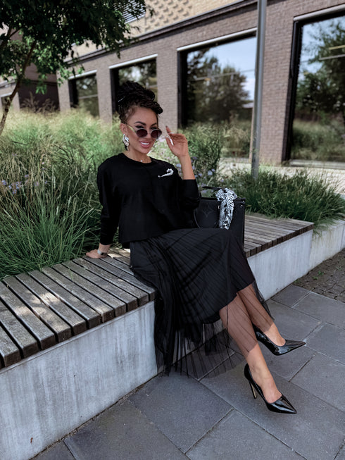 "VIOLA 3212" set - dress + jumper - BLACK