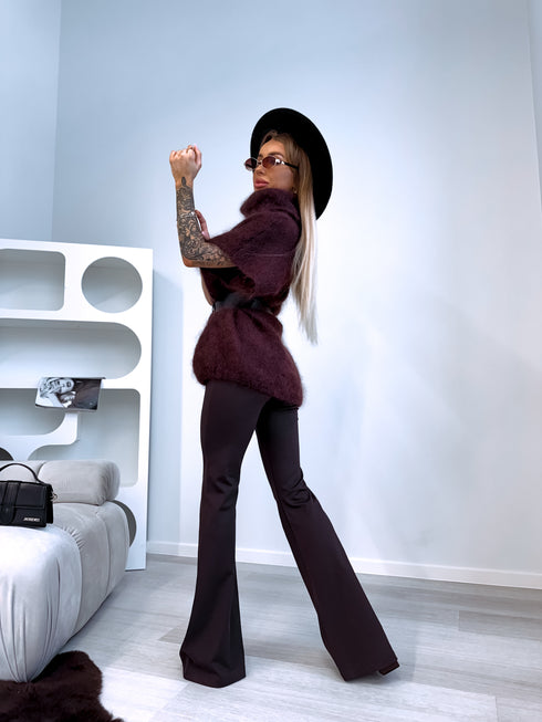 Мохеровый жилет "SEARCH" 81027 - CHOCO