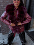 Бордовая куртка с бордовым мехом "LUX FUR" FL47