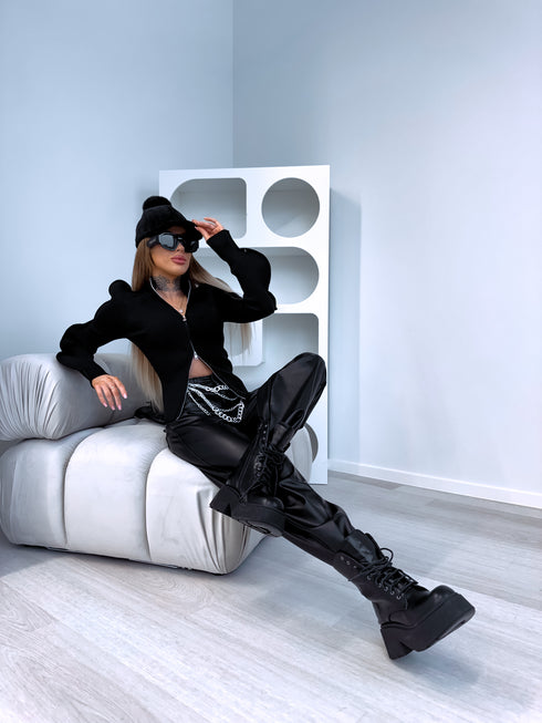 Вязаная кофта "JINGLE BELLS A13194" - ЧЕРНАЯ