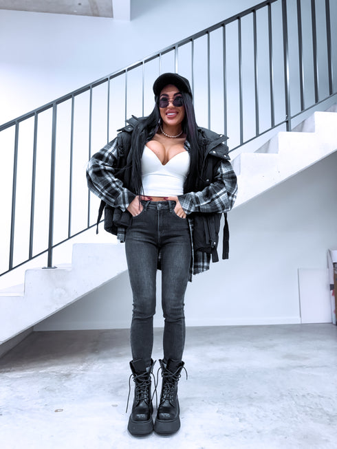 "TIRAMISU" džinsa bikses H932-6 - pelēkas PRE-ORDER