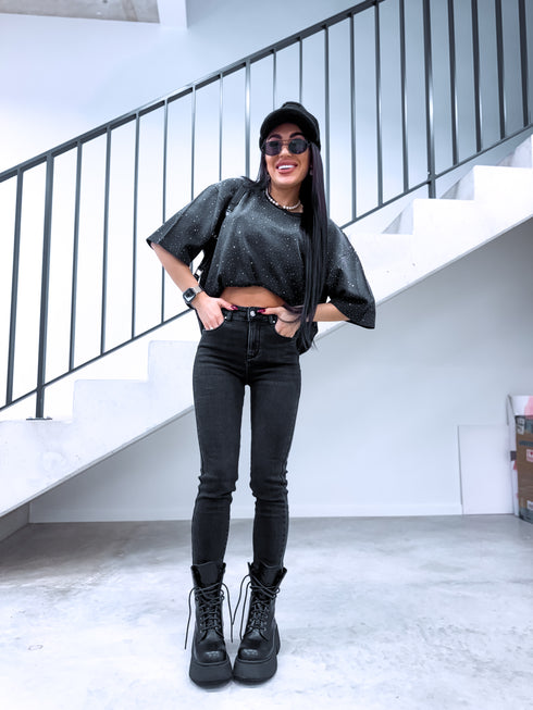 "MERELY HM5363-3" džinsa bikses ar siltinājumu - TUMŠI PELĒKAS PRE-ORDER