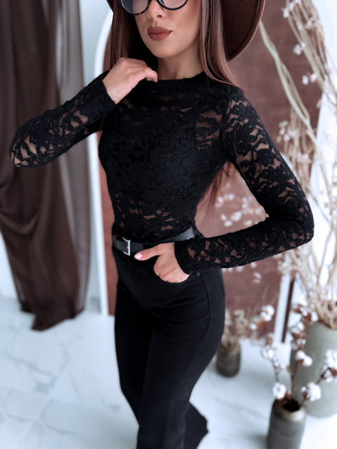 "SERENITY" кружевной топ HS10035 - ЧЕРНЫЙ