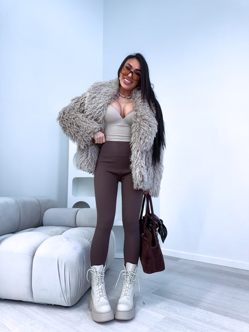 "Pinterest 6AW006" искусственная меховая куртка - CARAMEL