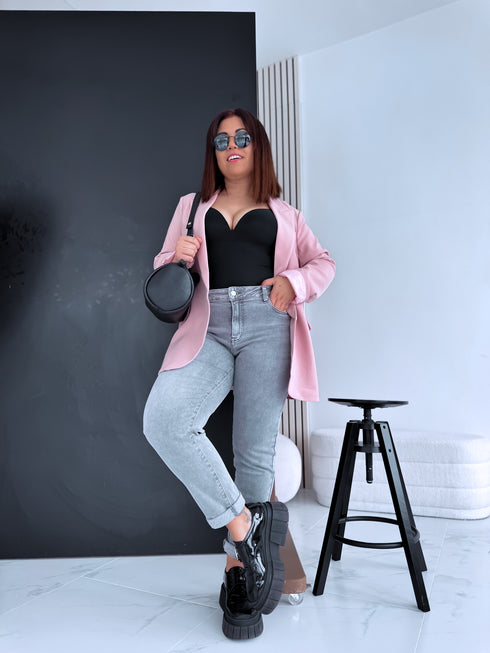 MOM FIT denim jeans "SILVER CITY" DJ2687 - GREY