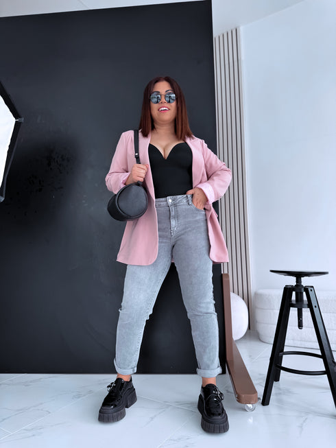 MOM FIT denim jeans "SILVER CITY" DJ2687 - GREY