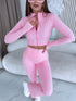 Elastic crop jacket "PROCESS LM88182" - soft pink PRE-ORDER