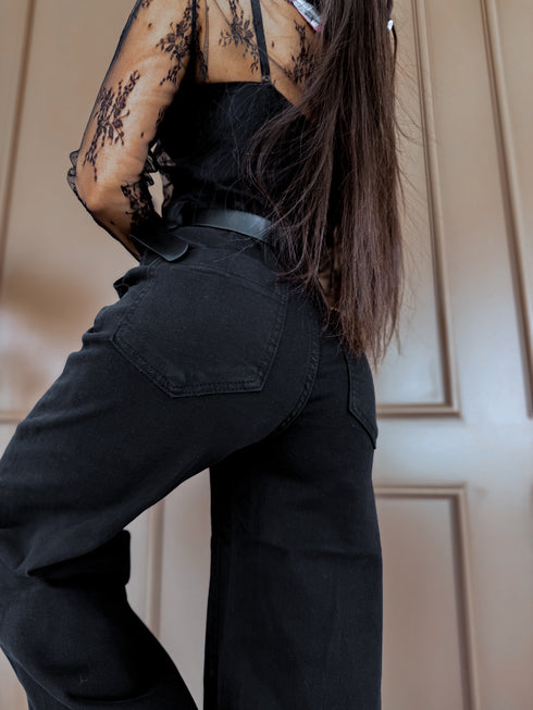 Džinsa bikses "BLACK CHARCOAL" T6358-3 + josta