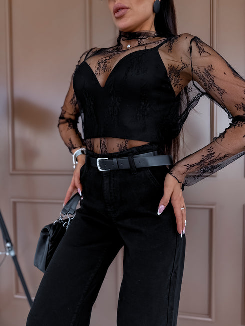 Džinsa bikses "BLACK CHARCOAL" T6358-3 + josta