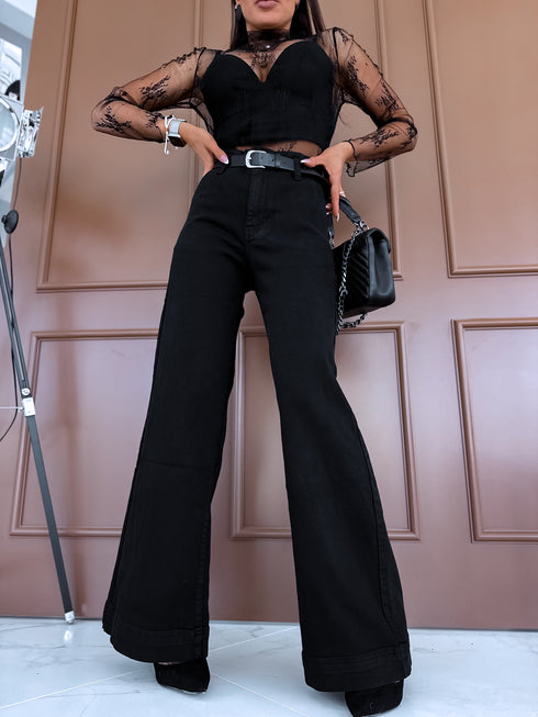 Džinsa bikses "BLACK CHARCOAL" T6358-3 + josta