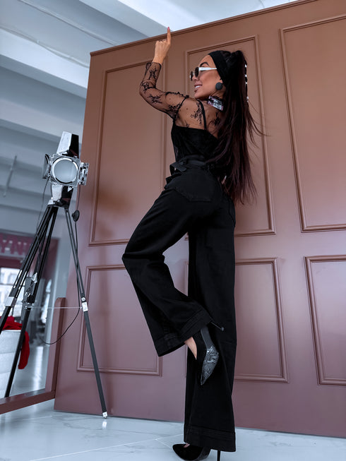 Džinsa bikses "BLACK CHARCOAL" T6358-3 + josta