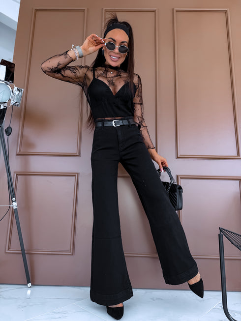 Džinsa bikses "BLACK CHARCOAL" T6358-3 + josta