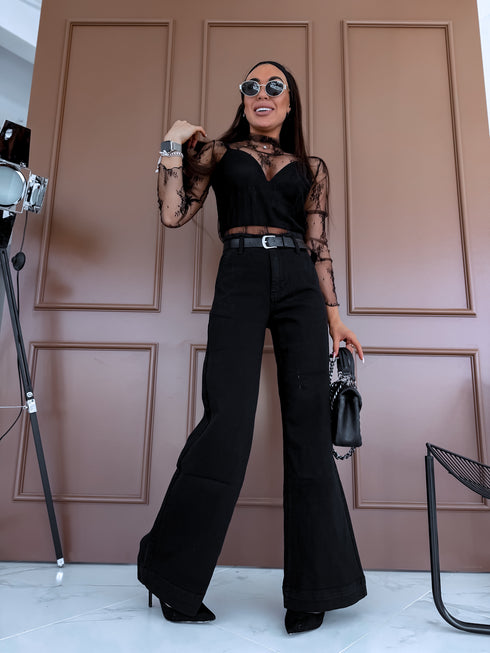 Džinsa bikses "BLACK CHARCOAL" T6358-3 + josta