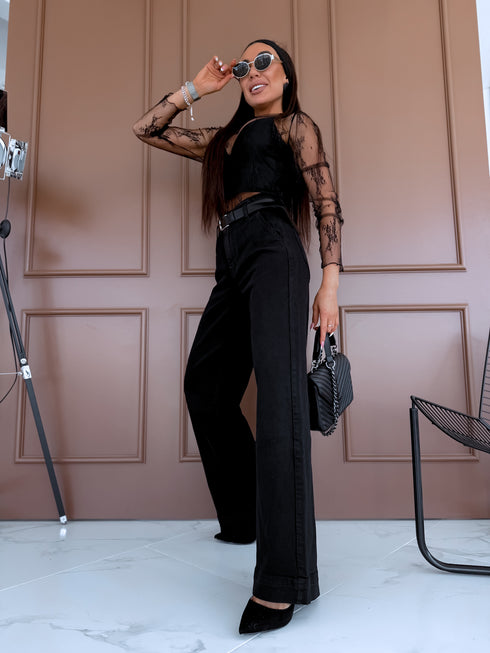 Džinsa bikses "BLACK CHARCOAL" T6358-3 + josta