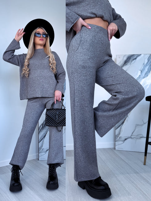 Knitted Set "Crystal Xmas LO-133AB" - GREY