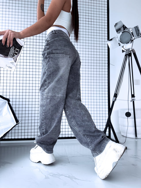 Джинсы + аксессуар "SHERIFF K837" - СЕРЫЕ