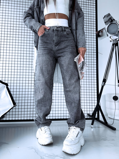 Džinsa bikses + aksesuārs "SHERIFF K837" - PELĒKAS