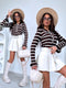 Knitted Top "COFFEE ZONE U20528" - CHOCOLATE WITH WHITE