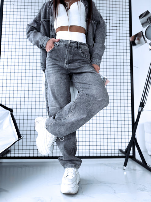 Джинсы + аксессуар "SHERIFF K837" - СЕРЫЕ