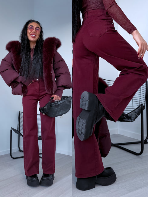 Джинсы "DETROIT DJ2405-15" - БОРДОВЫЕ