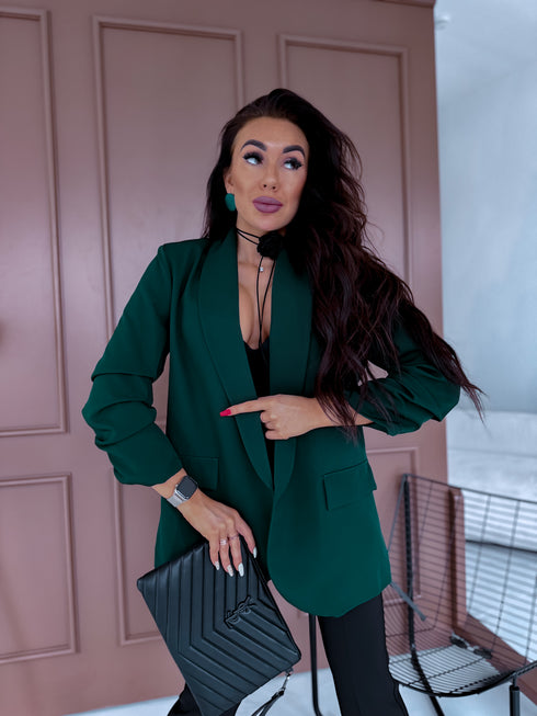 Emerald green, ONE SIZE jacket + black top