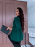Emerald green, ONE SIZE jacket + black top